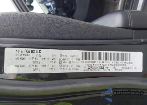 2016 Dodge Durango Limited z USA, uszkodzony, nr VIN 1C4RDJDG2GC353616